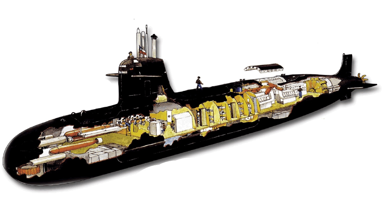 O IPMS é um sistema computacional com função de controlar e monitorar diversos equipamentos de submarinos. (Imagem: DCNS)