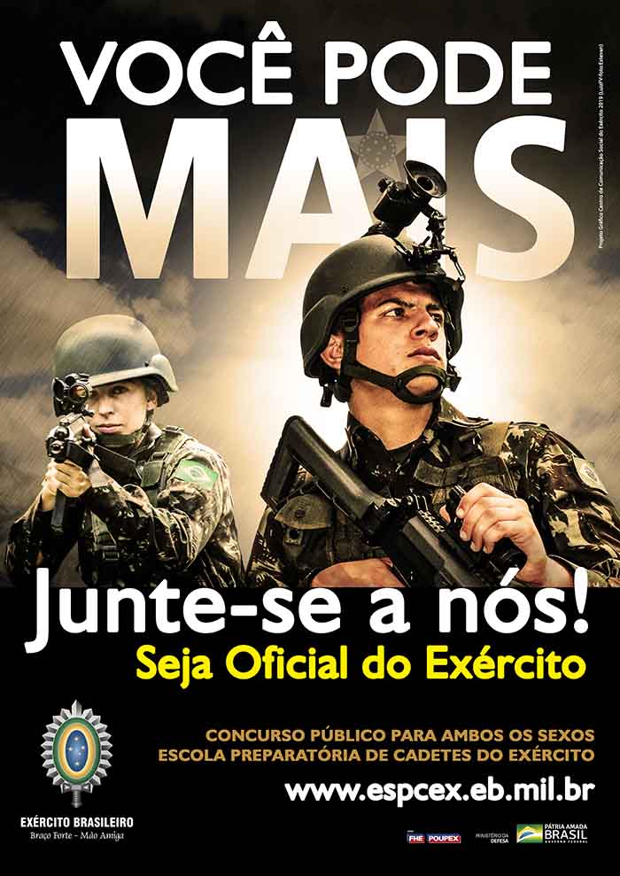 Exército Brasileiro 🇧🇷 on X: Continuam abertas as inscrições para o  concurso de admissão à Escola Preparatória de Cadetes do Exército.   #BraçoForte #VemSerCadete   / X