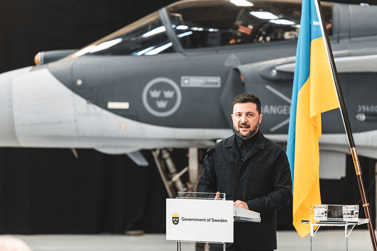 Acordo assinado em outubro prevê compra de 150 caças Saab Gripen E pela Ucrânia. Foto: Linus Haegermark/Divulgação/Saab.