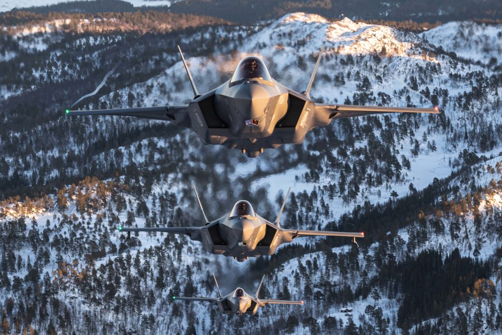 Caças F-35 da Noruega. (Foto: RNOAF/Divulgação)