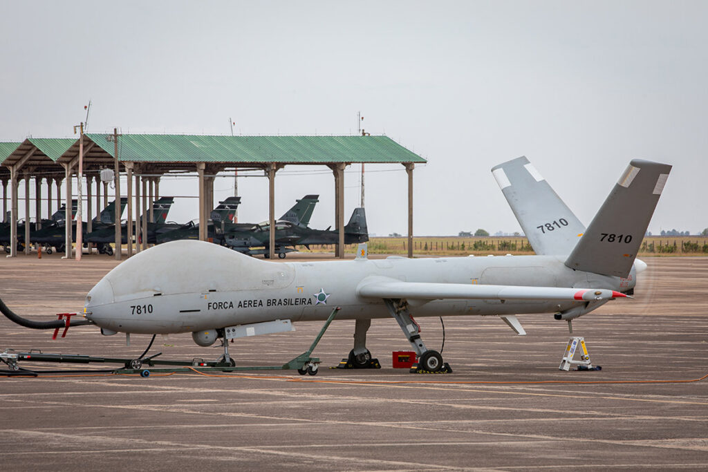 Dron RQ-900 Hermes de la Fuerza Aérea Brasileña. Foto: Sargento Müller Marin/FAB.