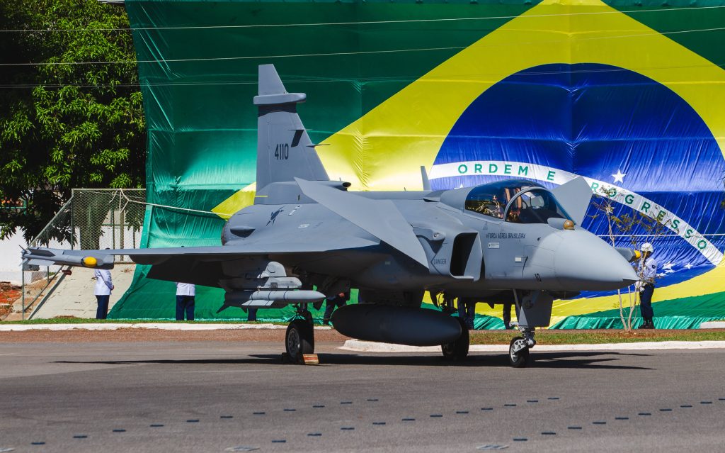 Saab F-39E Gripen. (Sgt. Vanessa Sonaly/FAB/Divulgação)