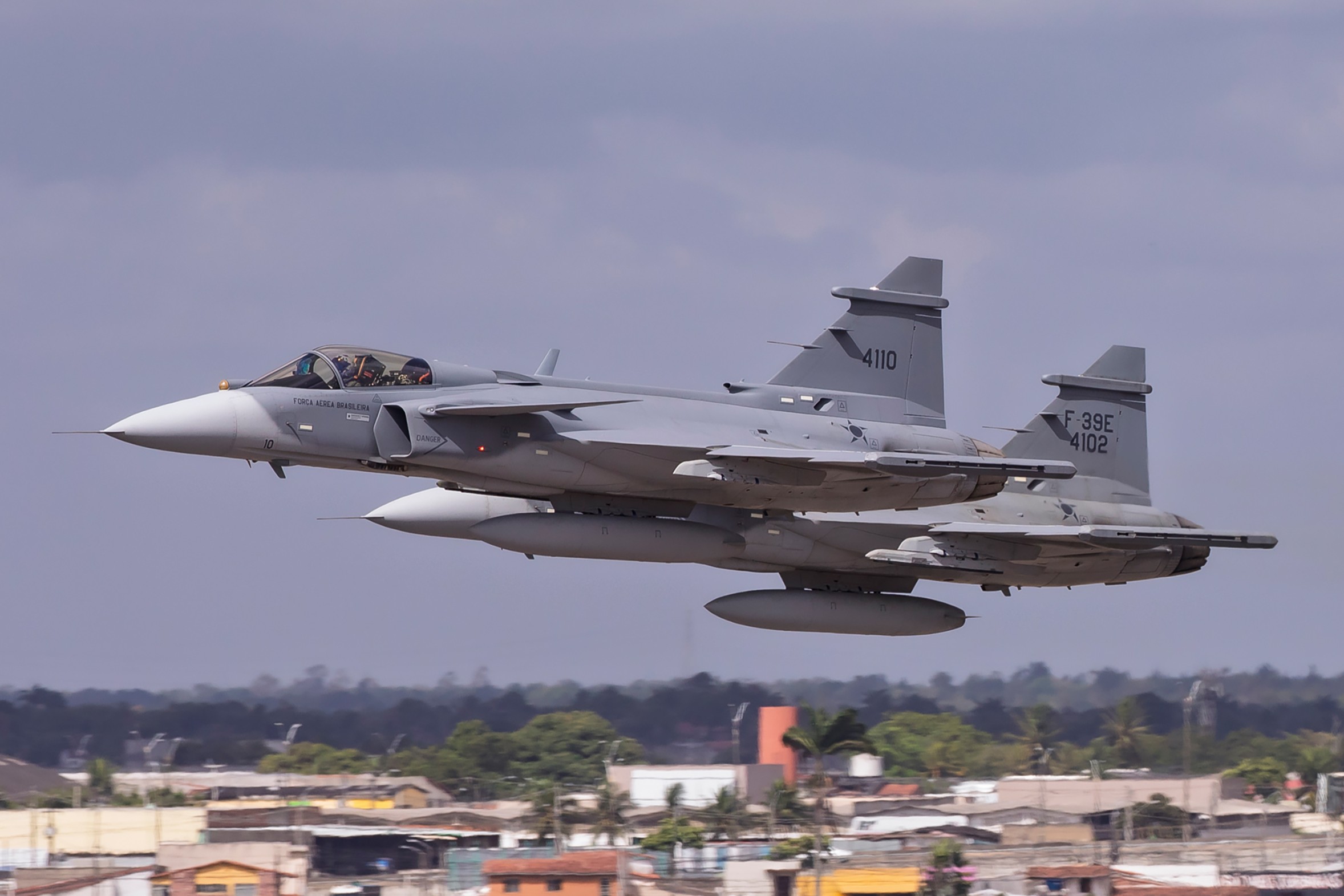 Aviones de combate F-39E Gripen de la Fuerza Aérea Brasileña (Sargento Müller Marin/FAB/Comunicado de prensa)