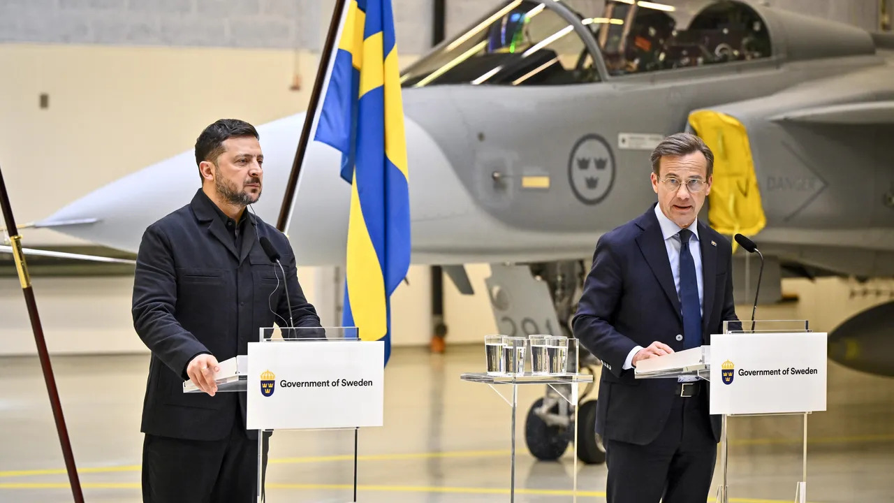 Doação de caças Gripen C/D está condicionada à compra de 20 Gripen E/F pela Ucrânia. (Governo Sueco/Divulgação)