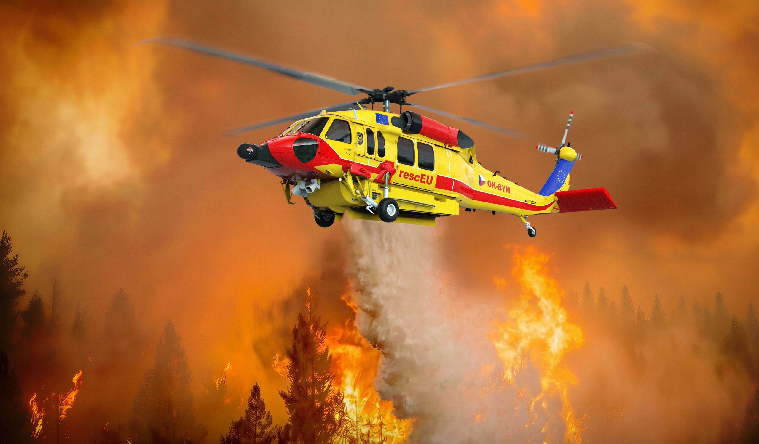 Baseados no Black Hawk, futuros Firehawks europeus serão empregados pela RescEU (Lockheed/Divulgação)