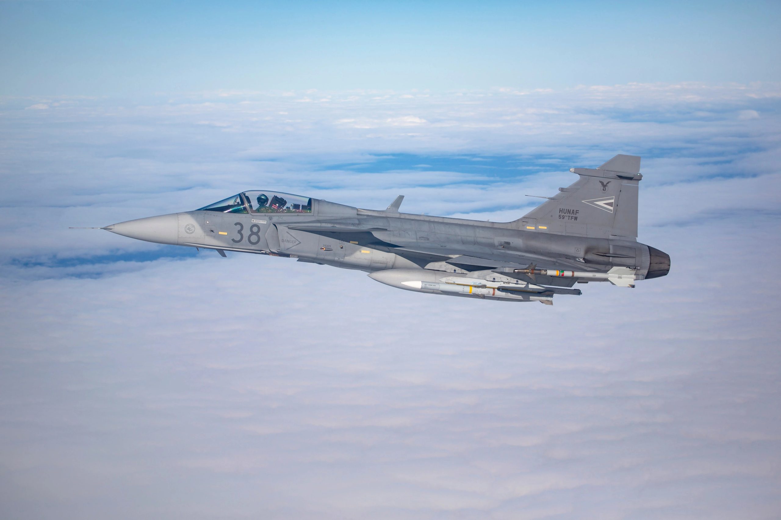 JAS-39C Gripen da Hungria (SAAB/Divulgação)